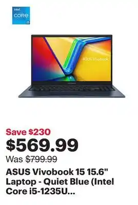 Best Buy Asus vivobook 15 15.6 laptop - quiet blue (intel core i5-1235u /512gb ssd/8gb ram/windows 11) offer