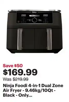 Best Buy Ninja foodi 4-in-1 dual zone air fryer - 9.46kg/10qt - black - only at best buy offer