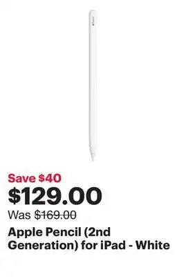 Best Buy Apple pencil (2nd generation) for ipad - white offer