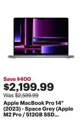 Best Buy Apple macbook pro 14 (2023) - space grey (apple m2 pro / 512gb ssd / 16gb ram) - english offer
