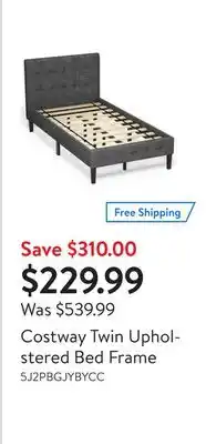Walmart Costway twin upholstered bed frame offer