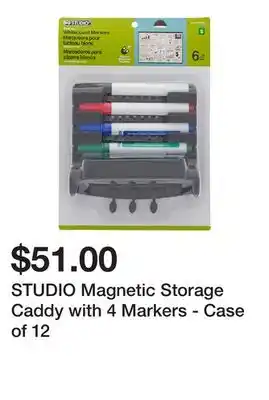 Dollarama Studio magnetic storage caddy with 4 markers - case of 12 offer