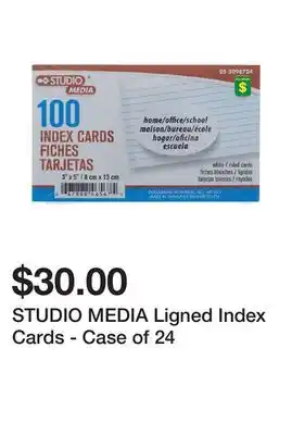 Dollarama Studio media ligned index cards - case of 24 offer