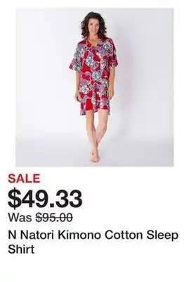 TSC Stores N natori kimono cotton sleep shirt offer