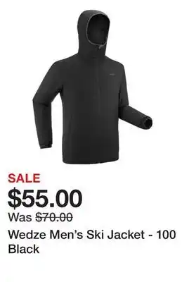 Decathlon Wedze men's ski jacket - 100 black offer