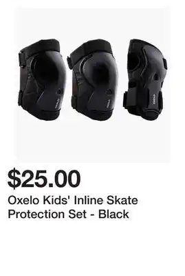 Decathlon Oxelo kids' inline skate protection set - black offer