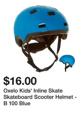 Decathlon Oxelo kids' inline skate skateboard scooter helmet - b 100 blue offer