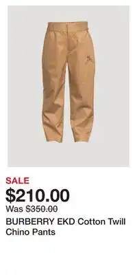 Holt Renfrew Burberry ekd cotton twill chino pants offer