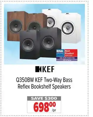 2001 Audio Video Kef two-way bass reflex bookshelf speakers offer