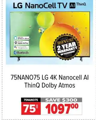 2001 Audio Video Lg 4k nanocell ai thinq dolby atmos 75 offer