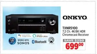 2001 Audio Video Onkyo 7.2 ch. 4k/8k hdr chromecast receiver offer