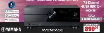 2001 Audio Video Yamaha 7.2-channel 4k/8k hdr 10+ receiver offer