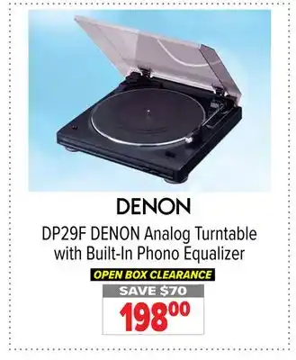 2001 Audio Video Denon analog turntable with built-in phono equalizer offer