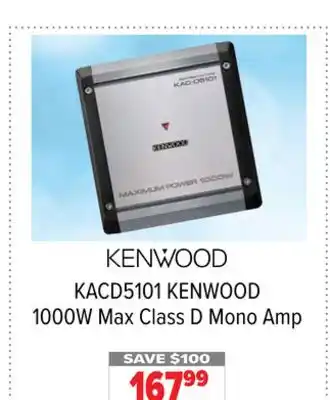 2001 Audio Video Kenwood 1000w max class d mono amp offer