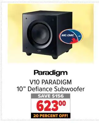 2001 Audio Video Paradigm 10 defiance subwoofer offer