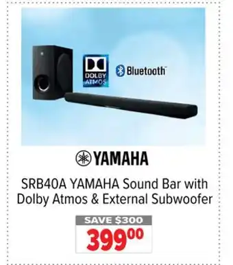 2001 Audio Video Yamaha sound bar with dolby atmos & external subwoofer offer