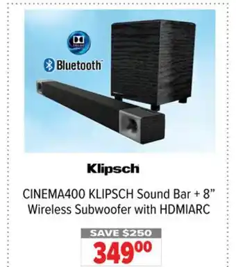 2001 Audio Video Klipsch sound bar + 8 wireless subwoofer with hdmiarc offer