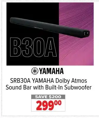 2001 Audio Video Yamaha dolby atmos sound bar with built-in subwoofer offer