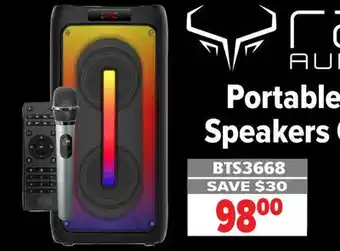 2001 Audio Video Portable wireless speakers offer