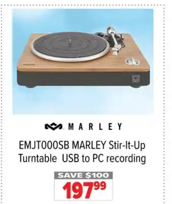 2001 Audio Video Marley stir-it-up turntable usb to pc recording offer