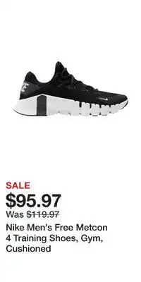 Sport Chek Nike men's free metcon 4 training shoes, gym, cushioned offer