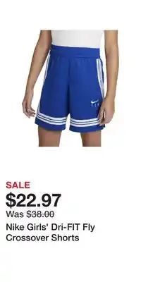 Sport Chek Nike girls' dri-fit fly crossover shorts offer