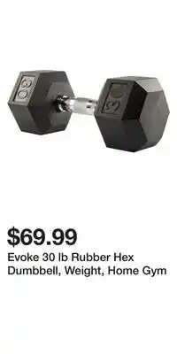 Sport Chek Evoke 30 lb rubber hex dumbbell, weight, home gym offer