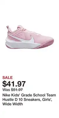 Sport Chek Nike kids' grade school team hustle d 10 sneakers, girls', wide width offer