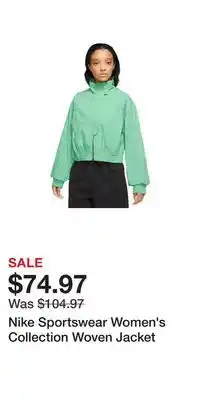 Sport Chek Nike sportswear women's collection woven jacket offer