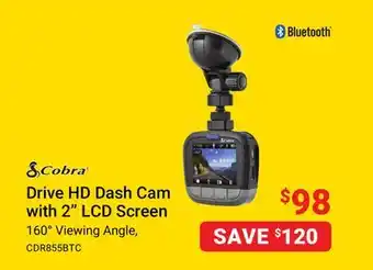 Visions Electronics Cobra hd dash cam with 2 lcd screen offer