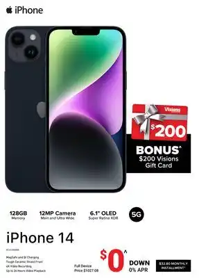 Visions Electronics Apple iphone 14 offer