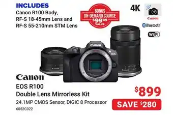 Visions Electronics Canon eos r100 double lens mirrorless kit offer