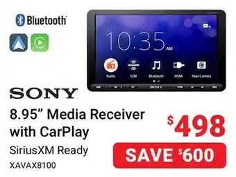 Visions Electronics Sony 8.95 media receiver with carplay offer