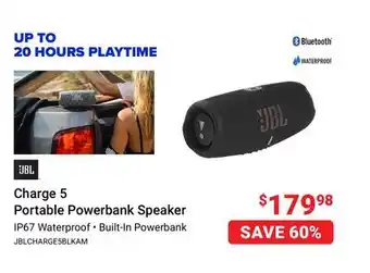 Visions Electronics Jbl charge 5 portable powerbank speaker offer