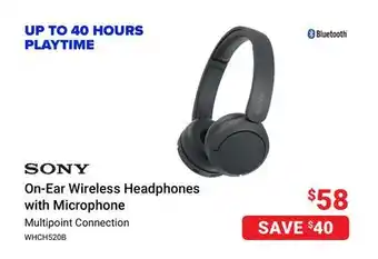 Visions Electronics Sony on-ear wireless headphones with microphone offer