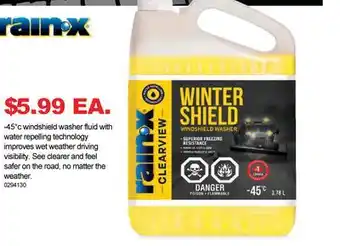 PartSource Rain•x 45°c windshield washer fluid offer