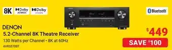 Visions Electronics Denon 5.2-channel 8k theatre receiver offer