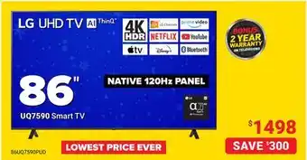 Visions Electronics Lg uq7590 smart tv 86 offer