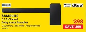 Visions Electronics Samsung 3.1.2-channel dolby atmos soundbar offer