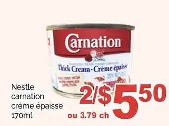 T&T Supermarket Nestle carnation crème épaisse, 170ml offer