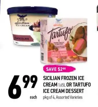 Coppa's Fresh Market SICILIAN FROZEN ICE CREAM 1.65L OR TARTUFO ICE CREAM DESSERT offer