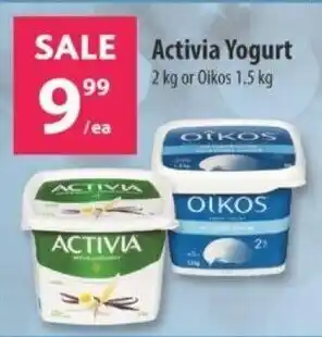Co-op Activia Yogurt 2kg or Oikos 1.5 kg offer