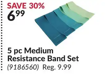 Princess Auto 5 pc medium resistance band set offer