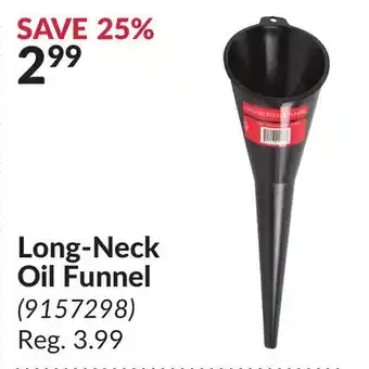 Princess Auto Long-neck oil funnel offer