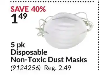 Princess Auto 5 pk disposable non-toxic dust masks offer