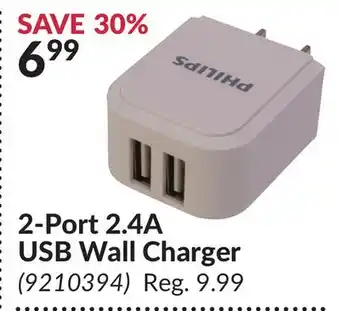 Princess Auto 2-port 2.4a usb wall charger offer