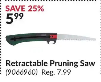 Princess Auto Retractable pruning saw offer