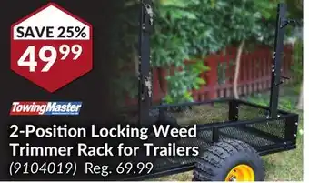 Princess Auto 2-position locking weed trimmer rack for trailers offer