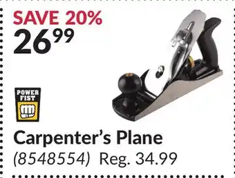 Princess Auto Carpenter's plane offer