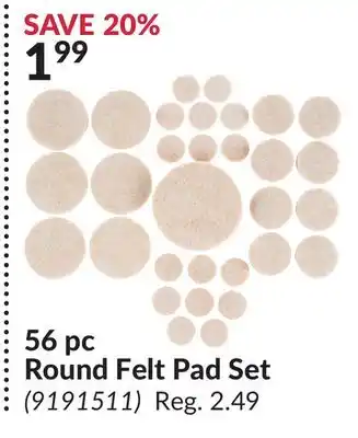 Princess Auto 56 pc round felt pad set offer